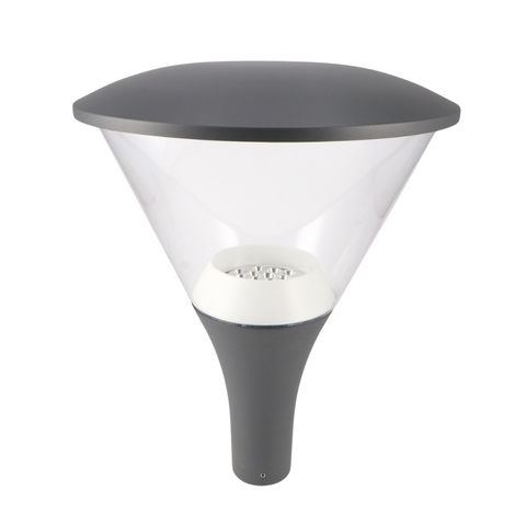 Lampă stradală LED tip pălărie, design elegant, carcasă din aluminiu

