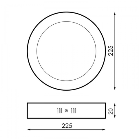 spot rotund diametru 225 mm, 20w, nichela satinat