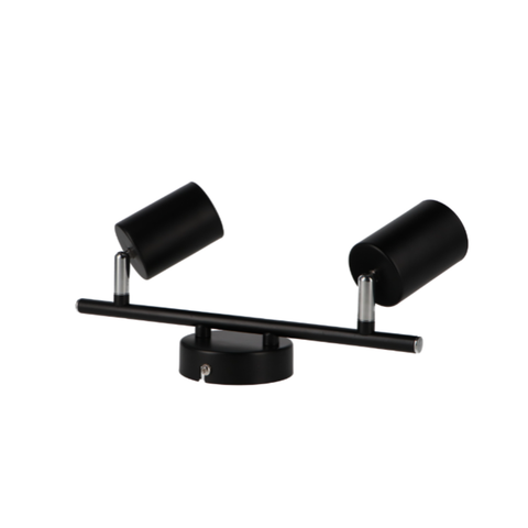 spoturi reglabile plafon negru GU10, plafonieră neagră industrială cu 2 spoturi