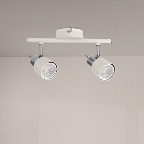 Lampă de tavan modernă 2xGU10, metal alb, design minimalist