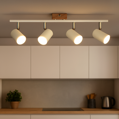 Corp iluminat modern WOOD din metal și lemn