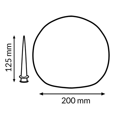 dimensiuni lampa solara gradina, diametru 200mm