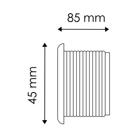 Detaliu tehnic - dimensiuni ale sistemului de prindere pentru iluminat subacvatic exprimate in mm 85x45.
