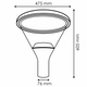 Lampă LED stradală decorativă 60W cu dimensiuni 605x475mm, diametru montare 76mm
