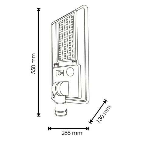 Lampa iluminat stradal, incarcare solara, dimensiune 550x288mm, led-box.ro