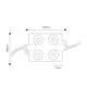 Dimensiuni modul LED 4xSMD Samsung 12V, 2W, 220lm – alb rece 6000K led-box.ro