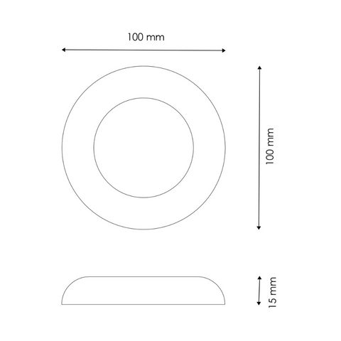 Accesoriu decorativ cromat pentru montaj spot picina, dimensiuni 100x100mm
