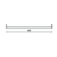 Dimensiuni reprezentate grafic in mm pentru spuportul pentru tub led neon, lungime 600mm, led-box.ro