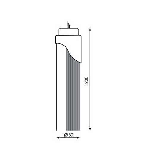 Dimensiuni tub led 20 flux luminos 2000 lumeni, 30x1200mm, led-box.ro