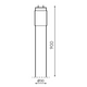 dimensiunile reprezentate grafic pentru tubul led neon 6000k, 900x30mm, led-box.ro
