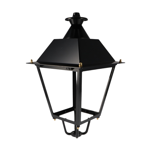 Lampa tip felinar din oțel, finisaj negru
