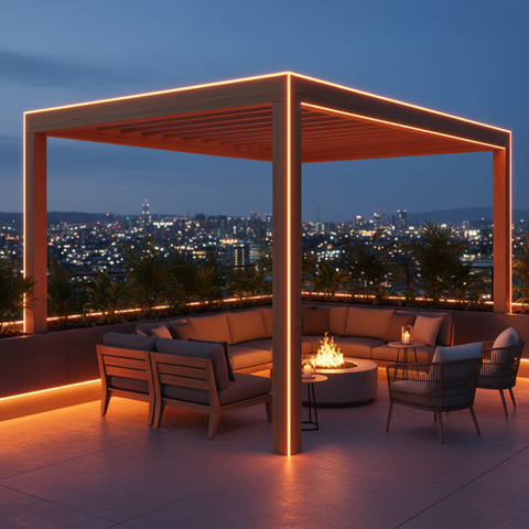 Furtun LED Neon Portocaliu 24V cu lumină continuă