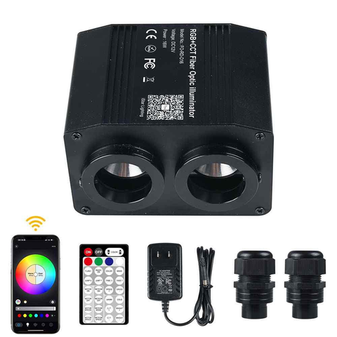 Generator lumină fibră optică RGB + alb cald
