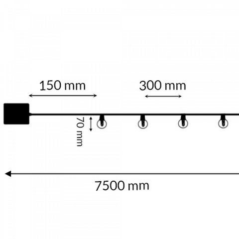 ghirlanda iluminat ambiental exterior terase sau foisoare, 25 becuri lumina calda, led-box.ro