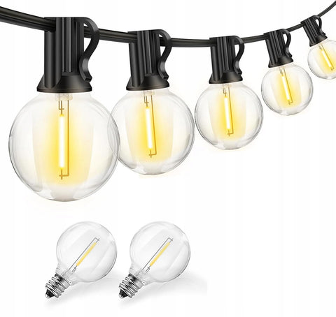 Ghirlandă luminoasă cablu negru becuri E12 transparente
