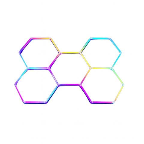 Sistem de iluminat hexagon RGB 180W pentru garaj, efecte colorate

