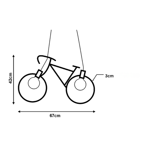 Lampa bicicletă albă instalată în cafenea cu design industrial creativ
