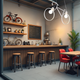 Lampă de tavan în formă de bicicletă pentru cafenele tematice și interioare creative