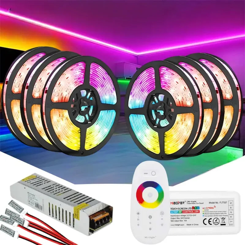 Kit banda LED RGB 30m, sursa si controller touch - Led-Box.ro