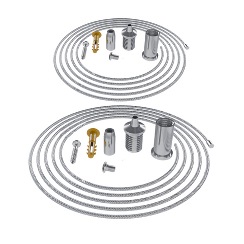 Set complet cabluri de montaj pentru lămpi LED hexagonale, cu accesorii de prindere pentru tavan , led-box.ro