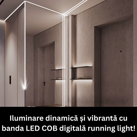 kit banda digitala, kit bana cob, banda led cob, banda led running light,cob digitala running light, ws2811, 360led/m, kit banda cob 24v, banda led c controler si telecomanda, sursa aimentare led, led-box.ro