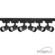 Kit complet iluminat pe sina cu 6 proiectoare/spoturi pe sina neagra, lungime 2 metri, led-box.ro