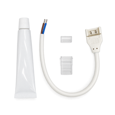 Kit Conectare Bandă LED 220V 10mm — Conector + Capac Terminal + Silicon Etanșare IP65