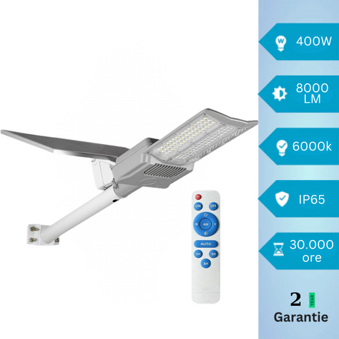 lampa solara, lampi led cu panou solar, lampa cu incarcare solara, lampa led 400w lumina rece, iluminat solar led, lampi solare 400w, lampa solara 6000k, led-box.ro