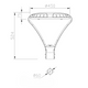  Schiță tehnică felinar LED 60W cu dimensiuni 450x524 mm și montaj pe stâlp de 60 mm

