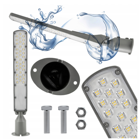 Lampa LED Slim pentru iluminat stradal, lumina rece, suport inclus, led-box.ro