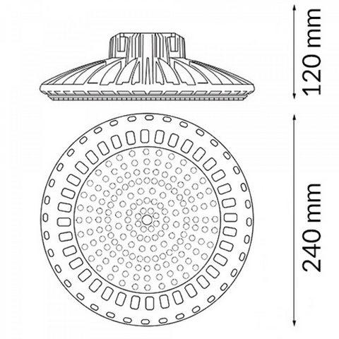 Corp de iluminat LED tip UFO pentru spații industriale, cu driver Philips și protecție IP65 led-box.ro

