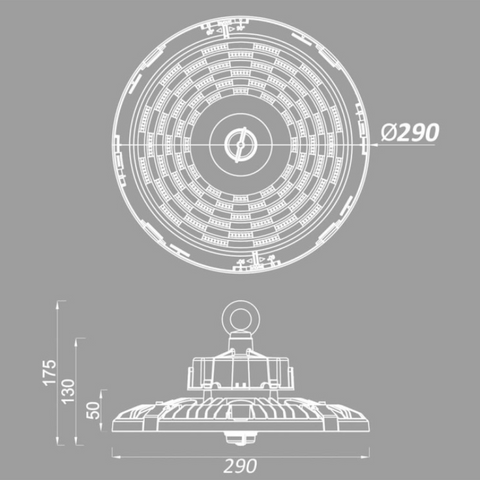 lampa industriala UFO France, lampa ufo CCT, Lampa industriala putere selectabila max 150w, lampa UFO temperatura culoare selectabila, Lampi UFO CCT, led-box.ro