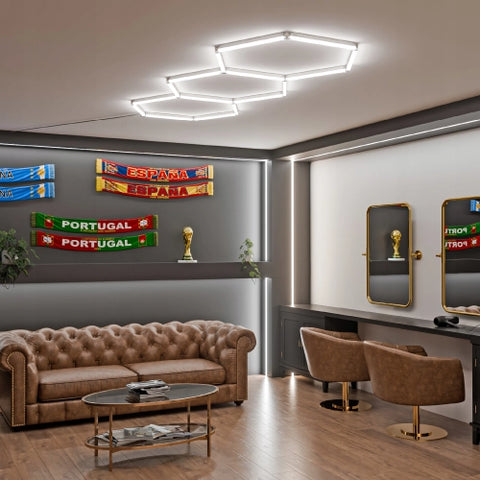 Lampă LED Hexagon 128W 4000K alb neutru studio tatuaj vopsitorie