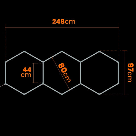Lampă LED Hexagon 128W 6000K alb rece service auto showroom