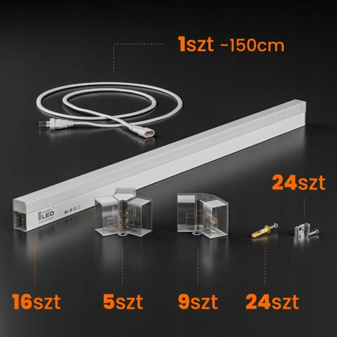 Lampă LED Hexagon 128W conectori Y unghi V montaj flexibil