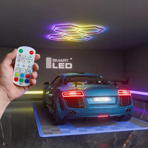 Lampă LED Hexagon 144W RGB gaming room efect de ambianță