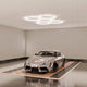 Lampă LED Hexagon 192W instalată showroom auto iluminat profesional
