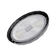 Lampă profesională LED UFO 150W montată într-un spațiu industrial cu tavan înalt led-box.ro