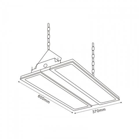 Corp de iluminat liniar LED 400W Philips, utilizat în spații industriale, 600x370mm, led-box.ro
