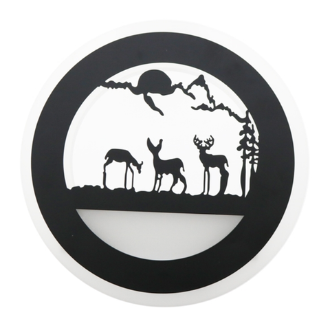 lampă LED rotundă cu motiv montan