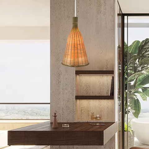 Lampă Mallorca aprinsă, lumină caldă difuză