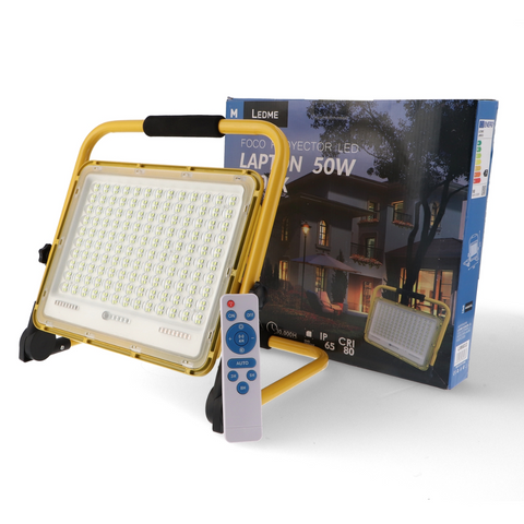 reflector LED portabil, proiector LED cu baterie, reflector LED 50W, lumină LED exterior, proiector cu acumulator, reflector rezistent la apă, proiector LED IP65, reflector LED grădină, proiector LED camping, proiector LED cu telecomandă, reflector exterior 50W, led-box.ro