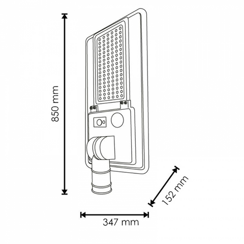 lampa cu panou solar iluminat public, dimensiuni 347x850mm, led-box.ro