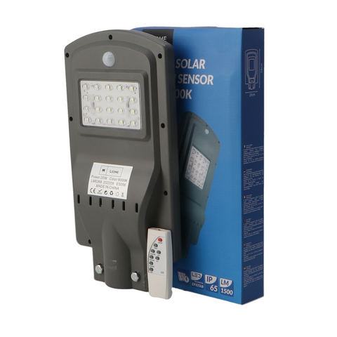 lampa led cu energie solara, senzor si telecomanda, lumina rece, autonomie 8 ore, led-box.ro