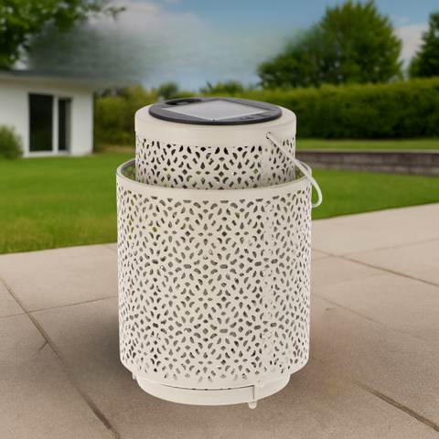 lampă solară de exterior bej pentru terasă
