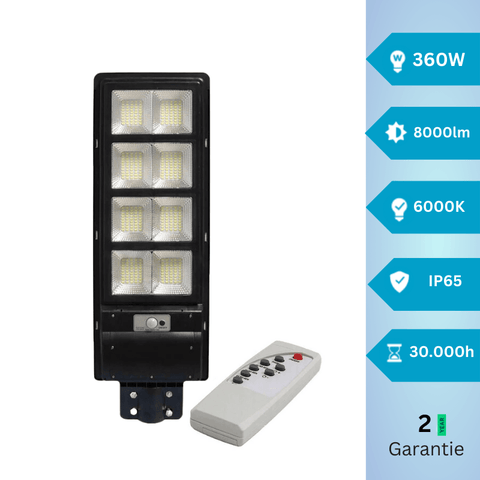 Lampa solara LED cu senzor si telecomanda 360W/8000lm IP65, alb rece - led-box.ro