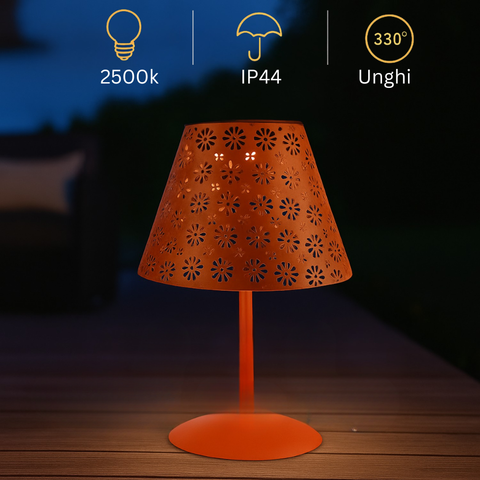 Lampă solară IP44 portocaliu ars pentru exterior