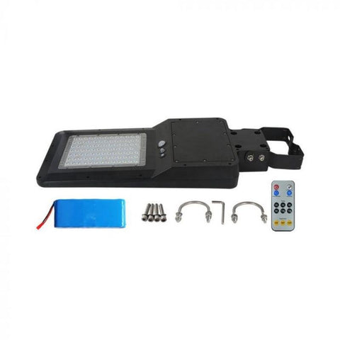 Lampa stradala solara 40W, cu senzor si telecomanda, 120lm/W, IP65 - led-box.ro