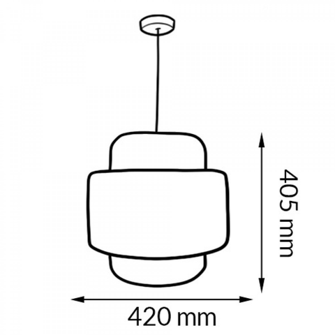 Lampă suspendată Canarias în trei trepte din ratan împletit manual