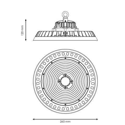 Lampa  industrială puternică cu LED-uri Bridgelux 150W, unghi de iluminare ajustabil